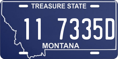 MT license plate 117335D