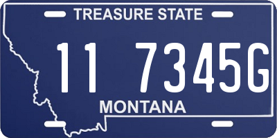 MT license plate 117345G