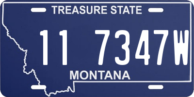 MT license plate 117347W