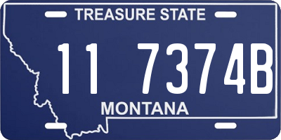 MT license plate 117374B