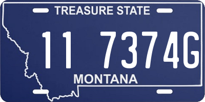 MT license plate 117374G