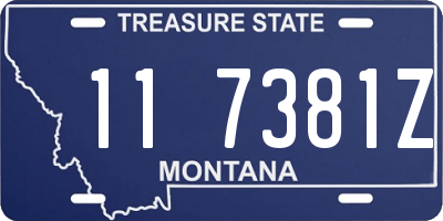 MT license plate 117381Z