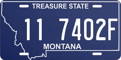 MT license plate 117402F