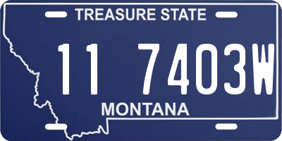 MT license plate 117403W