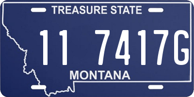 MT license plate 117417G