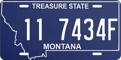 MT license plate 117434F