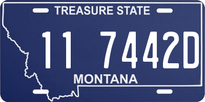 MT license plate 117442D