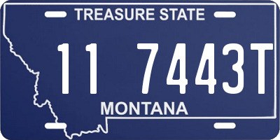 MT license plate 117443T