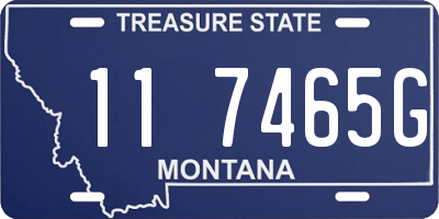 MT license plate 117465G