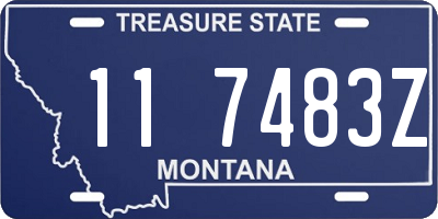 MT license plate 117483Z