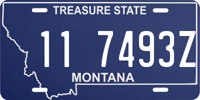 MT license plate 117493Z