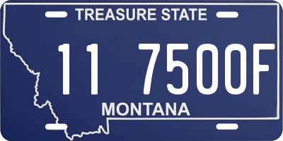 MT license plate 117500F