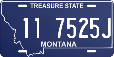 MT license plate 117525J