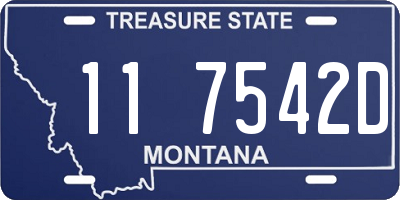 MT license plate 117542D