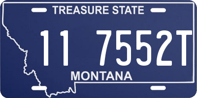 MT license plate 117552T