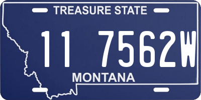 MT license plate 117562W