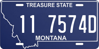 MT license plate 117574D