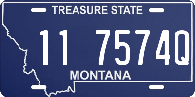 MT license plate 117574Q