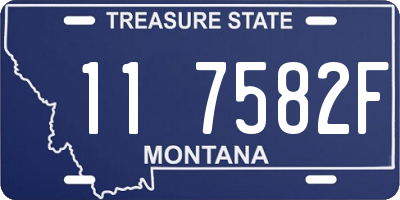 MT license plate 117582F