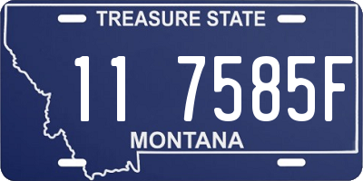 MT license plate 117585F