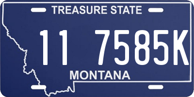 MT license plate 117585K