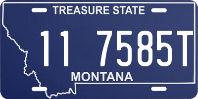 MT license plate 117585T