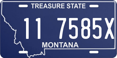 MT license plate 117585X