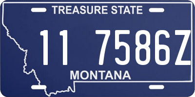 MT license plate 117586Z