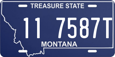 MT license plate 117587T