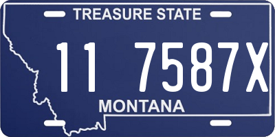 MT license plate 117587X