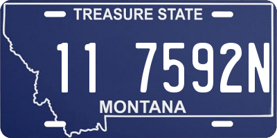 MT license plate 117592N