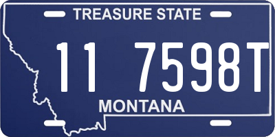 MT license plate 117598T