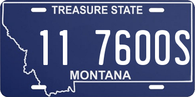 MT license plate 117600S