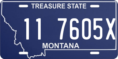 MT license plate 117605X