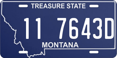 MT license plate 117643D