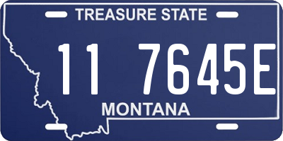 MT license plate 117645E