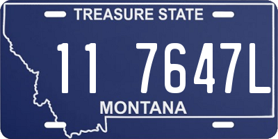 MT license plate 117647L