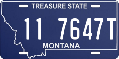 MT license plate 117647T