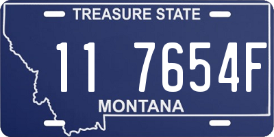 MT license plate 117654F