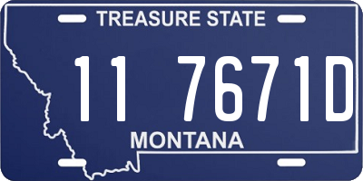 MT license plate 117671D