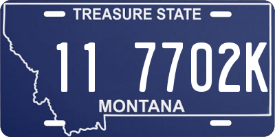 MT license plate 117702K