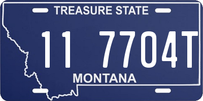 MT license plate 117704T