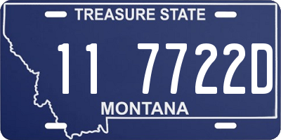 MT license plate 117722D