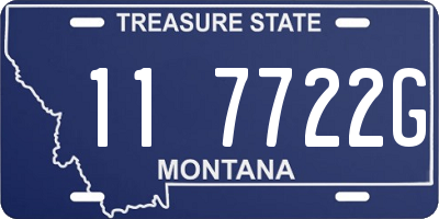 MT license plate 117722G