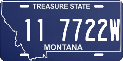 MT license plate 117722W