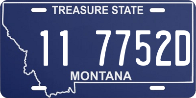 MT license plate 117752D