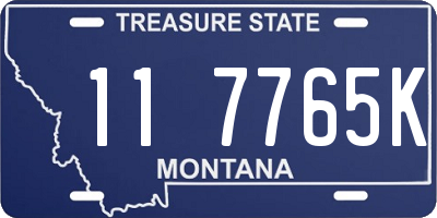 MT license plate 117765K