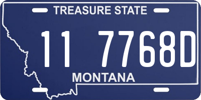 MT license plate 117768D