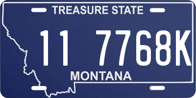 MT license plate 117768K