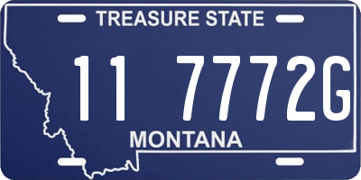 MT license plate 117772G